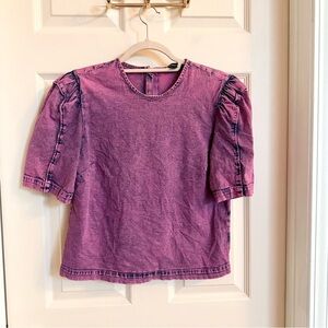 Pink denim INC top